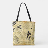 Nieuws papier met oud papier tote bag (Achterkant)