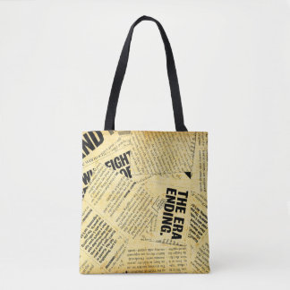 Nieuws papier met oud papier tote bag