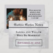 Nieuws-Stijl sparen-Onze-Datum Foto Gothic Geachte Kaart (Voorkant / Achterkant)