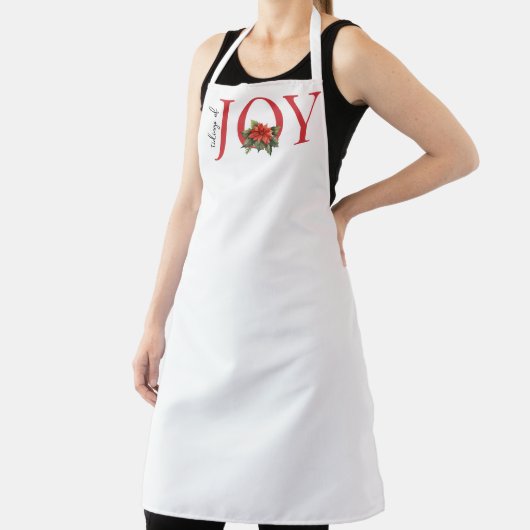 NIEUWS VAN VREUGDE RODE KERST POINSETTIA op WIT, Schort (Insitu)