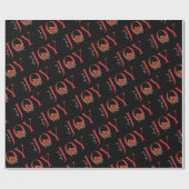 NIEUWS VAN VREUGDE RODE KERST POINSETTIA OP ZWART, CADEAUPAPIER (Vlak)