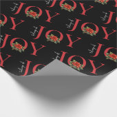 NIEUWS VAN VREUGDE RODE KERST POINSETTIA OP ZWART, CADEAUPAPIER (Hoek)