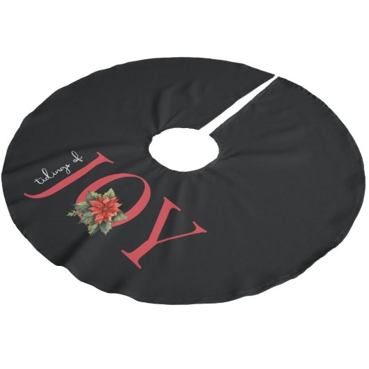 NIEUWS VAN VREUGDE RODE KERST POINSETTIA OP ZWART, KERSTBOOM ROK (Gekanteld)