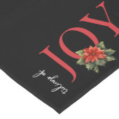 NIEUWS VAN VREUGDE RODE KERST POINSETTIA OP ZWART, KORTE TAFELLOPER (Hoek)