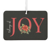 NIEUWS VAN VREUGDE RODE KERST POINSETTIA OP ZWART, LUCHTVERFRISSER (Achterkant)