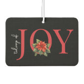 NIEUWS VAN VREUGDE RODE KERST POINSETTIA OP ZWART, LUCHTVERFRISSER (Voorkant)