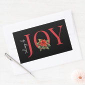 NIEUWS VAN VREUGDE RODE KERST POINSETTIA OP ZWART, RECHTHOEKIGE STICKER (Envelop)