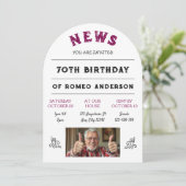 Nieuws Verjaardag Uitnodiging (Staand voorkant)