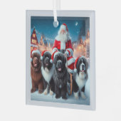 Nieuwsberichten van de Kerstman Glas Ornament (Voorkant links)