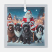 Nieuwsberichten van de Kerstman Glas Ornament (Voorkant)