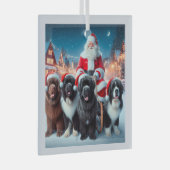 Nieuwsberichten van de Kerstman Glas Ornament (Voorkant Rechts)