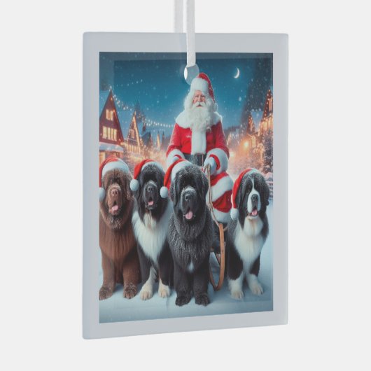 Nieuwsberichten van de Kerstman Glas Ornament (Voorkant Rechts)