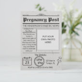 Nieuwsblad Baby shower Aankondiging Uitnodigen (Staand voorkant)