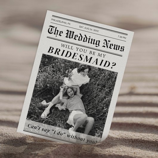 Nieuwsblad bruidsmeisje Maid of Honor Voorstel Kaart
