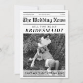 Nieuwsblad bruidsmeisje Maid of Honor Voorstel Kaart (Voorkant)