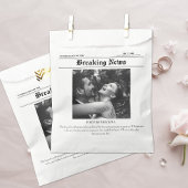 Nieuwsblad bruiloft Bedankt zwart-wit klassieker Bedankzakje