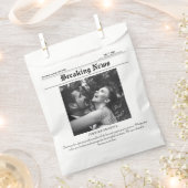 Nieuwsblad bruiloft Bedankt zwart-wit klassieker Bedankzakje (Geknipt)