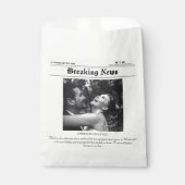 Nieuwsblad bruiloft Bedankt zwart-wit klassieker Bedankzakje (Voorkant)