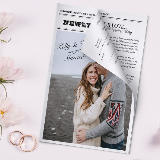 Nieuwsblad bruiloft infographic programma gevouwen