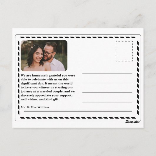 Nieuwsblad bruiloft Uniek Modern Elegant Dank u Briefkaart (Achterkant)