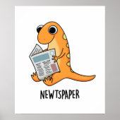 Nieuwsblad Funny Newt Pun Poster (Voorkant)