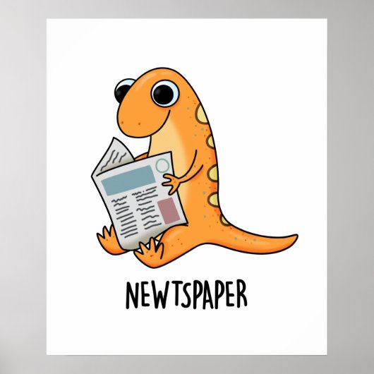 Nieuwsblad Funny Newt Pun Poster (Voorkant)