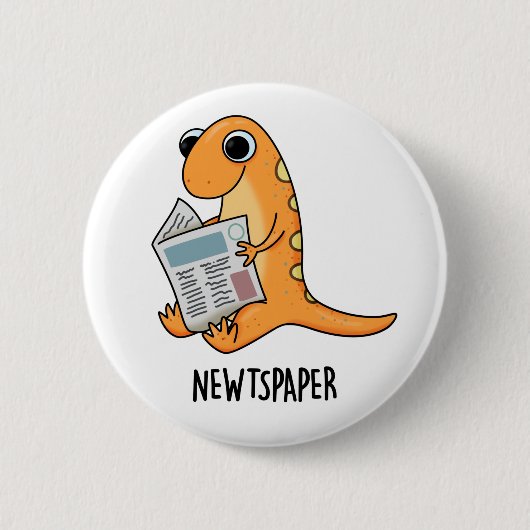 Nieuwsblad Funny Newt Pun Ronde Button 5,7 Cm (Voorkant)