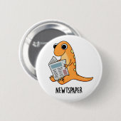 Nieuwsblad Funny Newt Pun Ronde Button 5,7 Cm (Voorkant /achterkant)