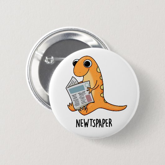 Nieuwsblad Funny Newt Pun Ronde Button 5,7 Cm (Voorkant /achterkant)