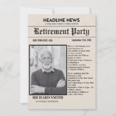 Nieuwsblad Pensioen Party Uitnodiging (Voorkant)