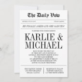 Nieuwsblad stijl bruiloft uitnodiging (Voorkant)