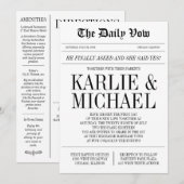 Nieuwsblad stijl bruiloft uitnodiging (Voorkant / Achterkant)