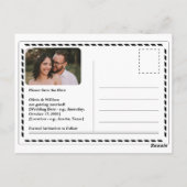 Nieuwsblad Trouwen Modern Elegant Bewaar de datum Briefkaart (Achterkant)