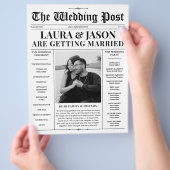 Nieuwsblad Trouwprogramma Zwart-wit Programma Flyer (Hand)