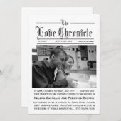 Nieuwsblad Uitnodiging bruiloft met foto (Voorkant / Achterkant)