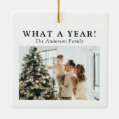 Nieuwsblad Uniek Wat een jaar Foto Kerstmis Keramisch Ornament (Achterkant)