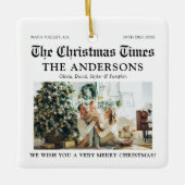 Nieuwsblad Uniek Wat een jaar Foto Kerstmis Keramisch Ornament (Voorkant)