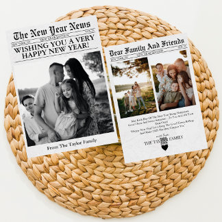 Nieuwsblad Unique Fun What A Year Foto Nieuwjaar Feestdagenkaart