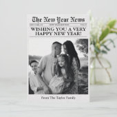 Nieuwsblad Unique Fun What A Year Foto Nieuwjaar Feestdagenkaart (Staand voorkant)