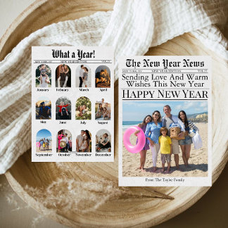 Nieuwsblad Unique Fun What A Year Nieuwjaar 2025 Feestdagenkaart