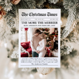 Nieuwsblad Unique More the Merrier Baby Christmas Feestdagenkaart