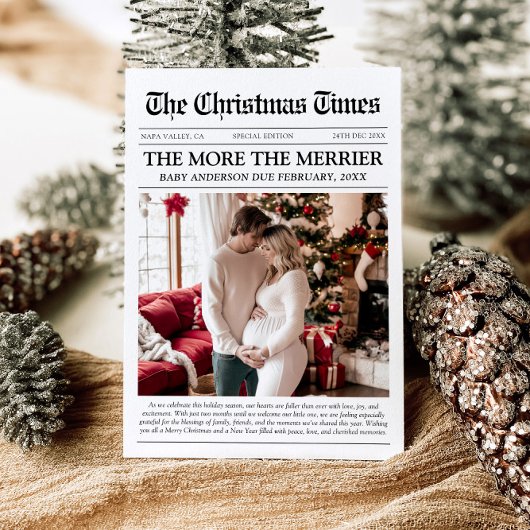 Nieuwsblad Unique More the Merrier Baby Christmas Feestdagenkaart