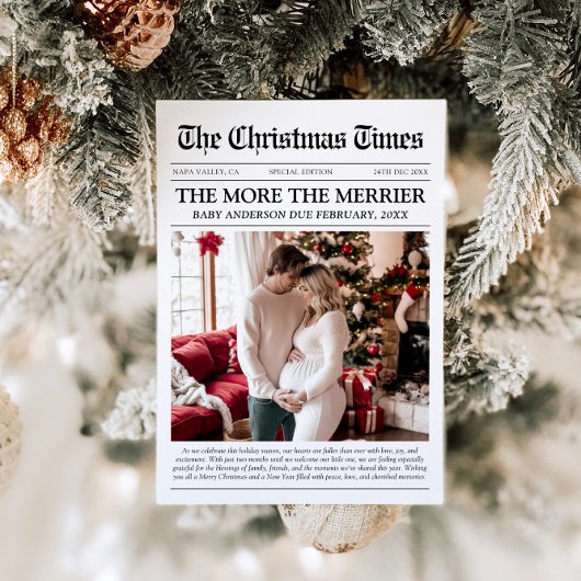 Nieuwsblad Unique More the Merrier Baby Christmas Feestdagenkaart