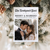 Nieuwsblad Unique Vrolijk en Getrouwd Foto Kerstmi Feestdagenkaart