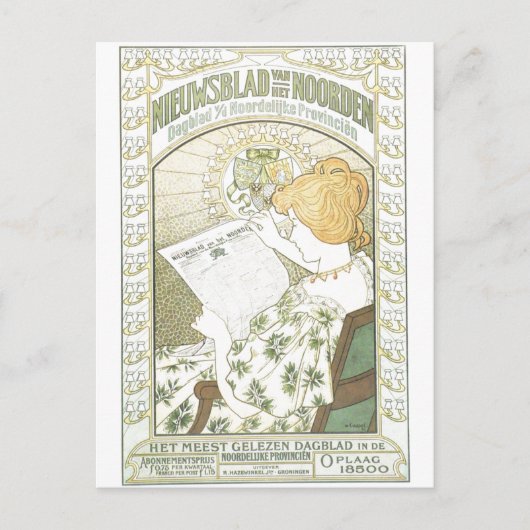 Nieuwsblad van het Noorden Netherlands Paper 1900 Briefkaart (Voorkant)