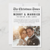 Nieuwsblad Vrolijk en getrouwde Pas getrouwd Kerst Feestdagenkaart (Voorkant)