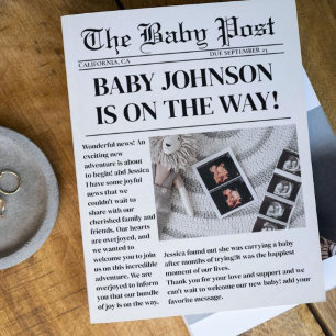 Nieuwsblad zwangerschap Baby shower Aankondiging