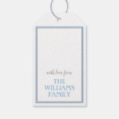 Nieuwsblauw kerstfeest cadeaulabel (Achterkant)