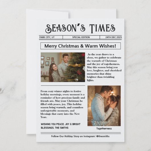 Nieuwsbrief Arch Foto Collage Kerstmis Feestdagenkaart (Voorkant)