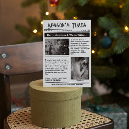 Nieuwsbrief Arch Multi Foto Kerst Zwart Wit Feestdagenkaart